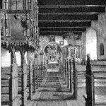 Herskabet på Kabbel havde deres plads hævet over de øvrige kirkegængere. De havde også egen indgang ad en udvendig trappe direkte til herskabsstolen. Sådan tog det sig ud i kirkerummet i 1902. Trap Ringkøbing Amt, 1902.